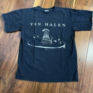 Vintage Anvil Van Halen Smoking Guitar Band Concert T-Shirt Black Size M